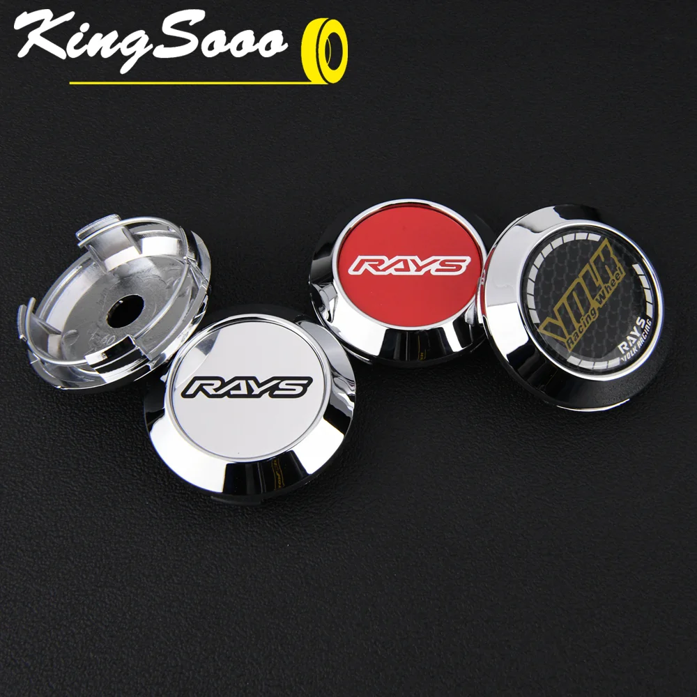 4PCS JDM Sport Wheel Cap Clip 60mm VOLK RAYS Emblem Wheel Center Caps Rim Cover Hub Cap G25 CE28 15\