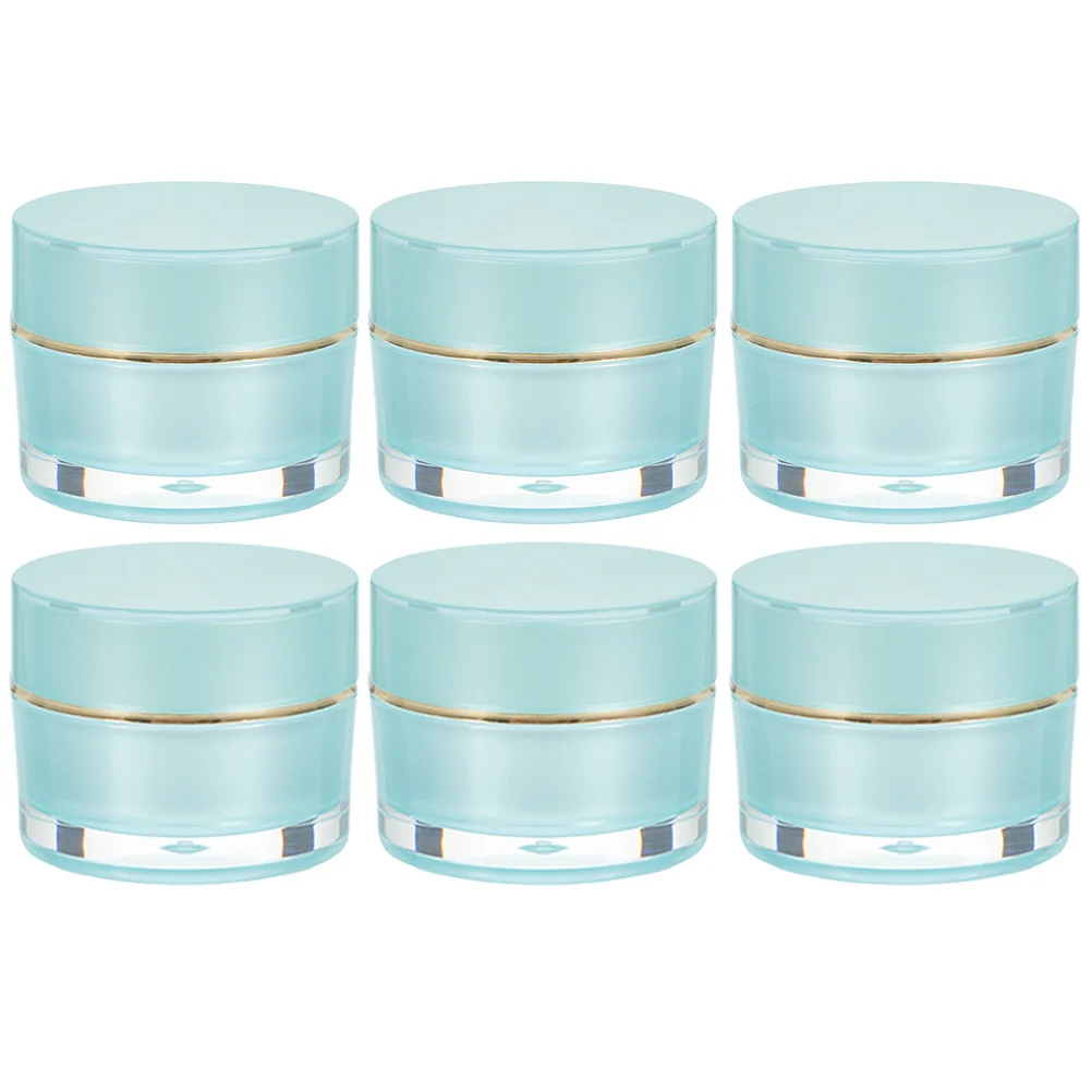 6 قطع 10 جرام من حاويات كريم الأكريليك برطمانات السفر تصميم بسيط مادة قوية لحاويات جرة كريم المكياج مع أغطية #1