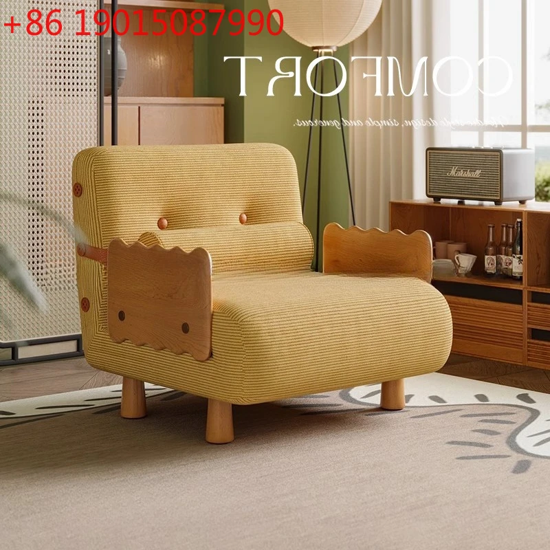 

Cream wind multi-functional sofa bed Modern living room folding dual-purpose telescopic bed Double solid wood sofa chair