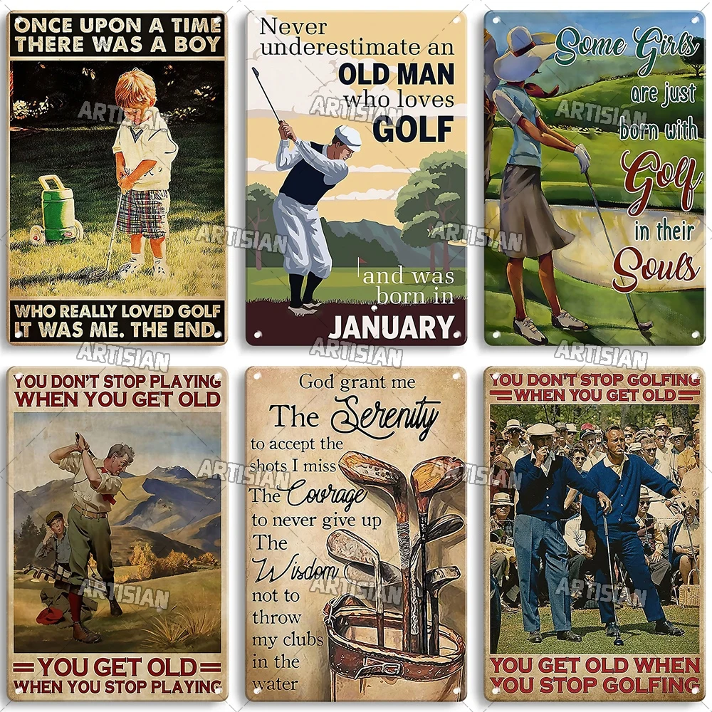 Artisian Sport Metal Plate Golf Tin Sign Vintage Decorative Poster Wall Decor Garage Bar Pub Club Hotel Kitchen Home Man Cave