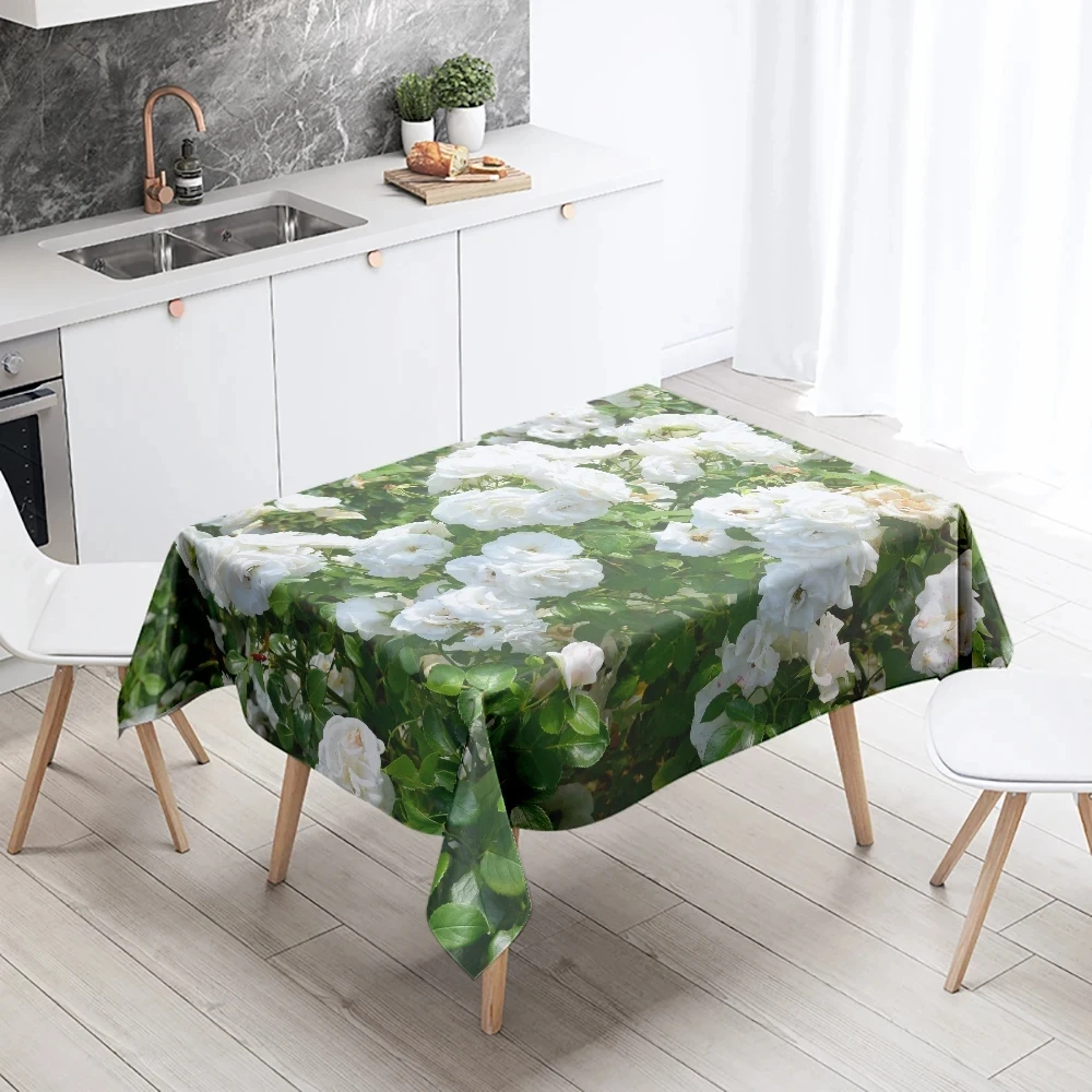 

Colorful floral printed tablecloth, natural scenery, anti fouling and waterproof rectangular kitchen, dining table and home deco