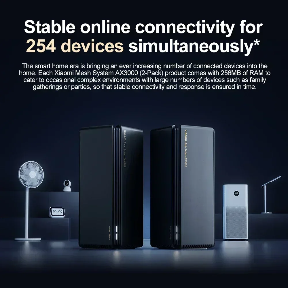 Xiaomi Router AX3000（2-Pack） Full Gigabit WiFi 6 5G WiFi Repeater Home Wireless 4 Antennas Dual-Frequency Network Extender