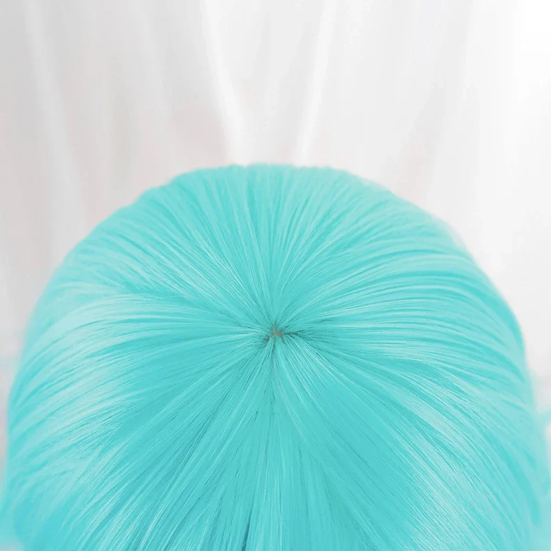 لعبة LOL سوبر فان Neeko شعر مستعار تأثيري للجنسين قصير أزرق برتقالي مختلط اللون مقاومة للحرارة الاصطناعية خصلات الشعر المستعار الملحقات