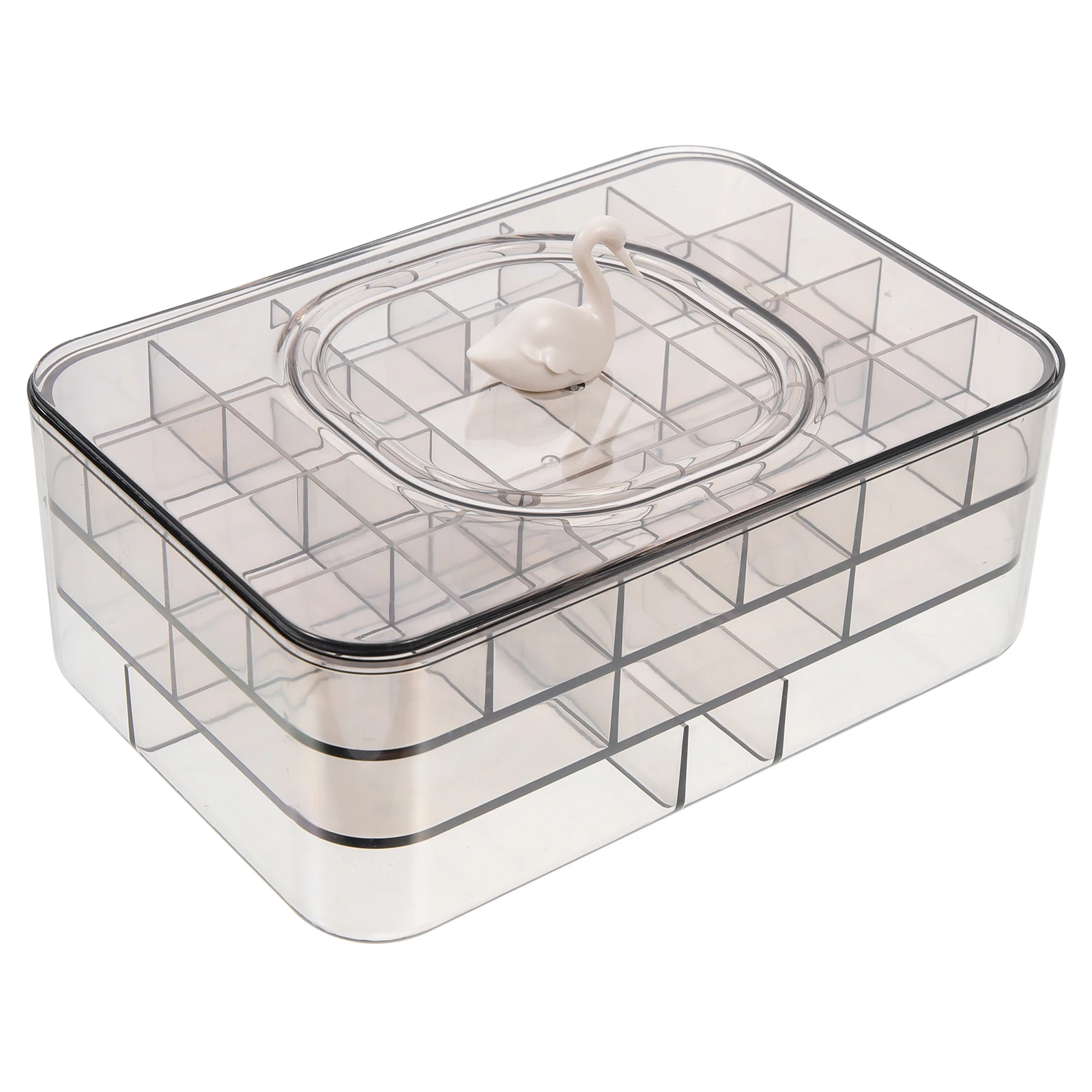 

Jewelry Storage Box Transparent Lightweight Portable Organizer for Rings Earrings Travel Small Boxes Desk Decor