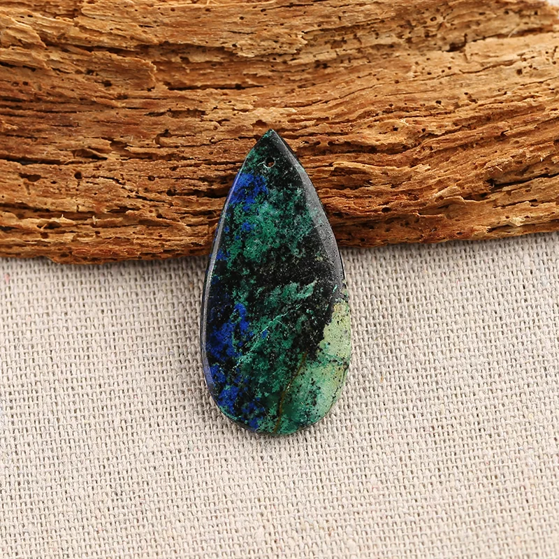 

B&F Handmade Chrysocolla Pendants, Genuine Natural stones beads, Unique Stones for jewelry & DIY Earring Beads