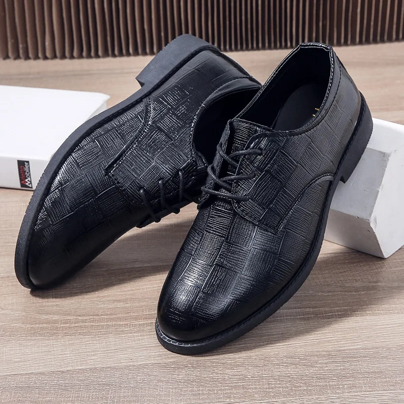 2023 Stylish Elegant Men's Leather Shoes Lace-up Casual Leather Shoes British Formal Shoes  Trend Driving Shoes Free Shipping