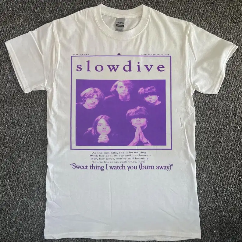 Slowdive Souvlaki The New Album T Shirt Slowdive Sweet Things I Watch You (Burn Away) T-Shirt Slowdive Souvlaki Shirt