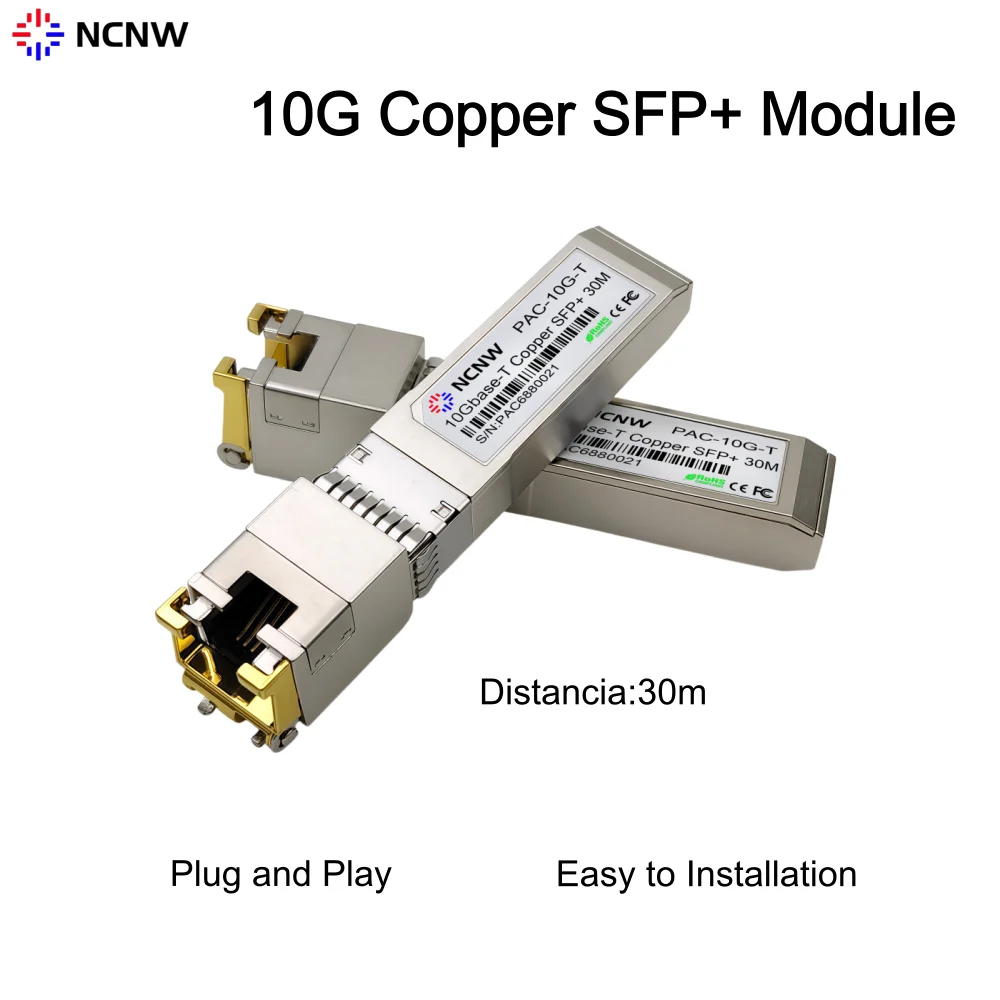 NCNW 10G SFP+ Copper Module RJ45 Port Transceiver Compatible with Huawei/Dell/Force10/IBM/Cisco/Juniper/Arista/Alcatel-lucent