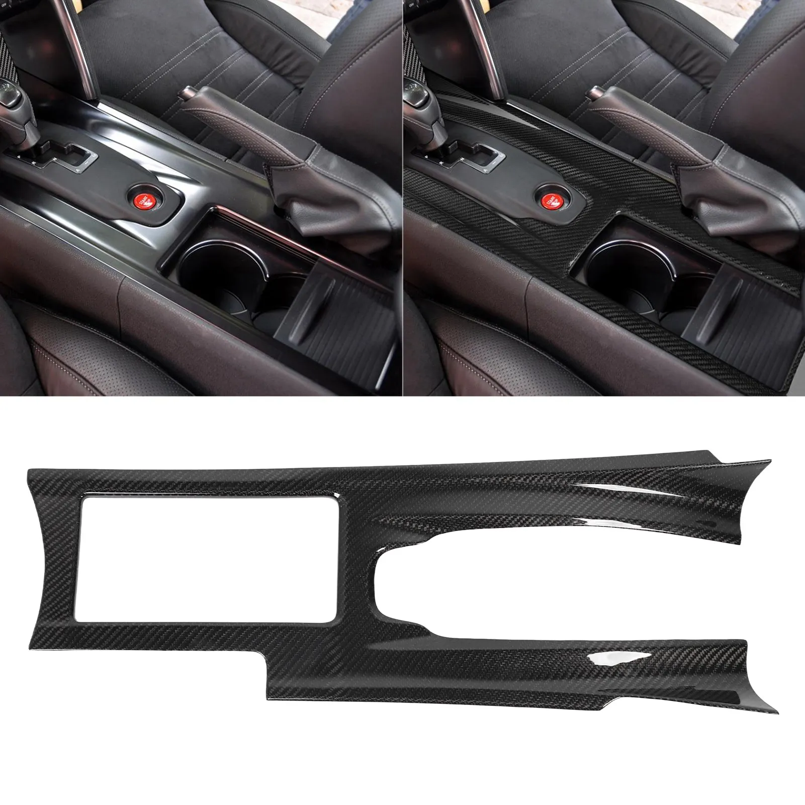

Center Control Panel Frame Decorative Sticker Carbon Fiber Interior Gear Shifter Trim Accessories for Nissan GTR R35 2008-2016