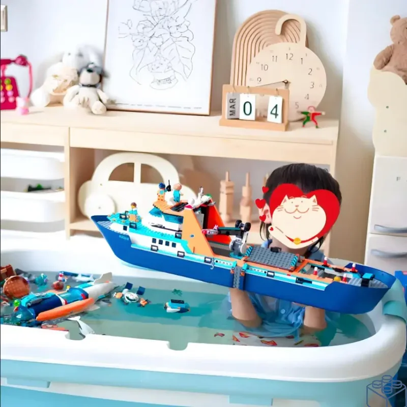 815 قطعة سلسلة المدينة 60368 سفينة استكشاف أعماق البحار البحرية البحوث القطب الشمالي البحوث السفينة بناء لعبة المكعبات هدايا عيد الميلاد #6