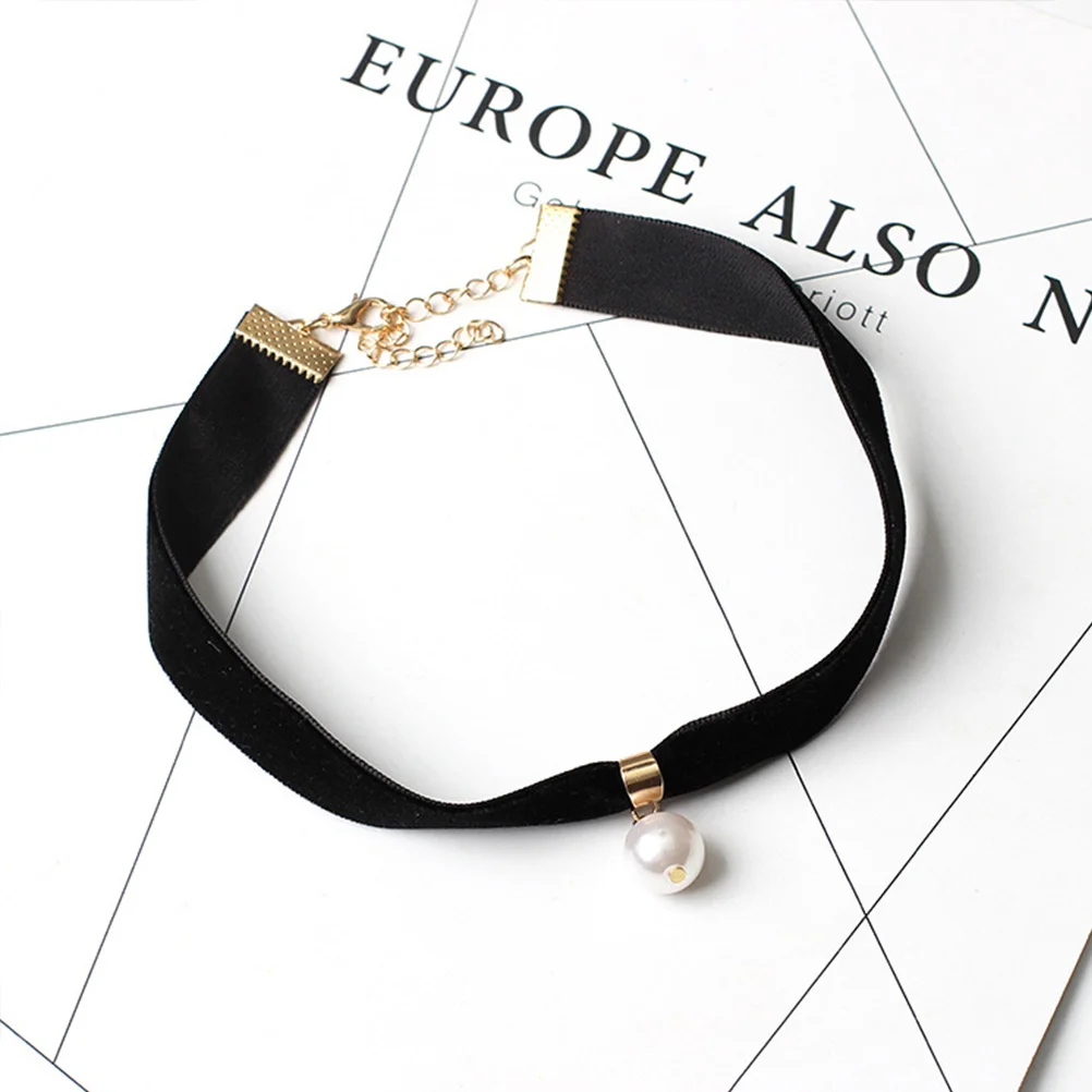 

Elegant Black Pearl Choker Necklace for Women Daily Use Comfortable Fit Eye-Catching Pendant Ideal for Wedding Graduation Party