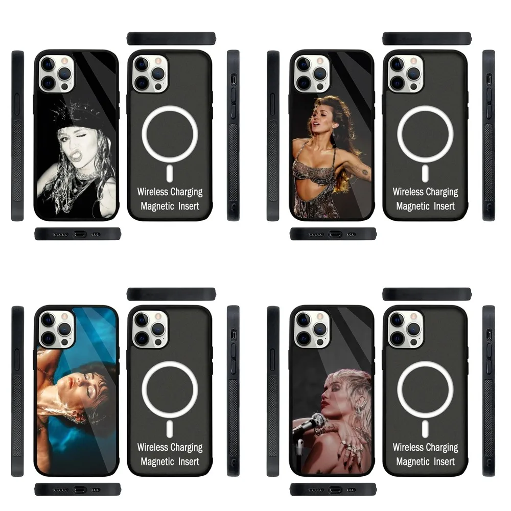 

Singer M-Miley C-Cyrus Phone Case Strong Magnetic For IPhone 15,14,13,Pro,Max,Plus,11,12,Mini For Magsafe Wireless Charging