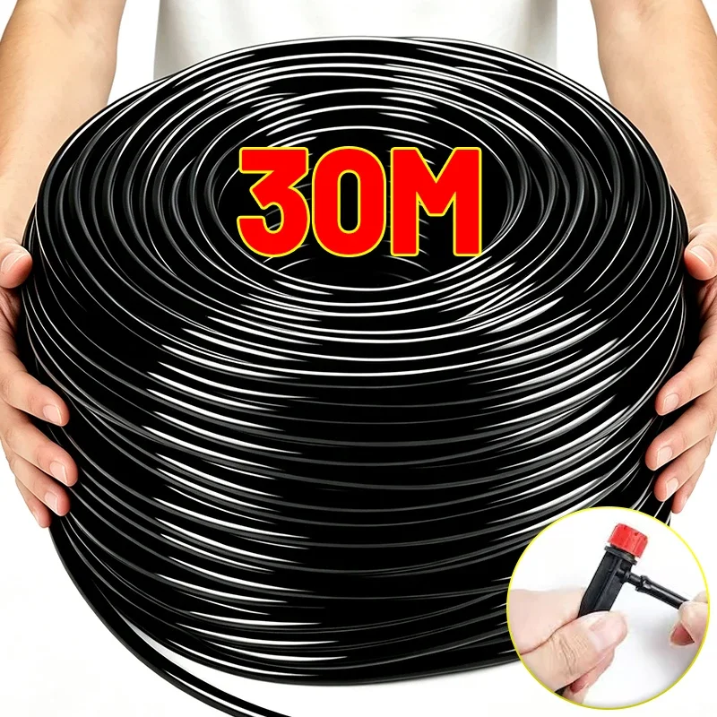 10/30m 4/7mm Garden Watering Hose PVC Adjustable Drip Pipe Hoses Greenhouse Bonsai Plant Watering Irrigation System Accessories