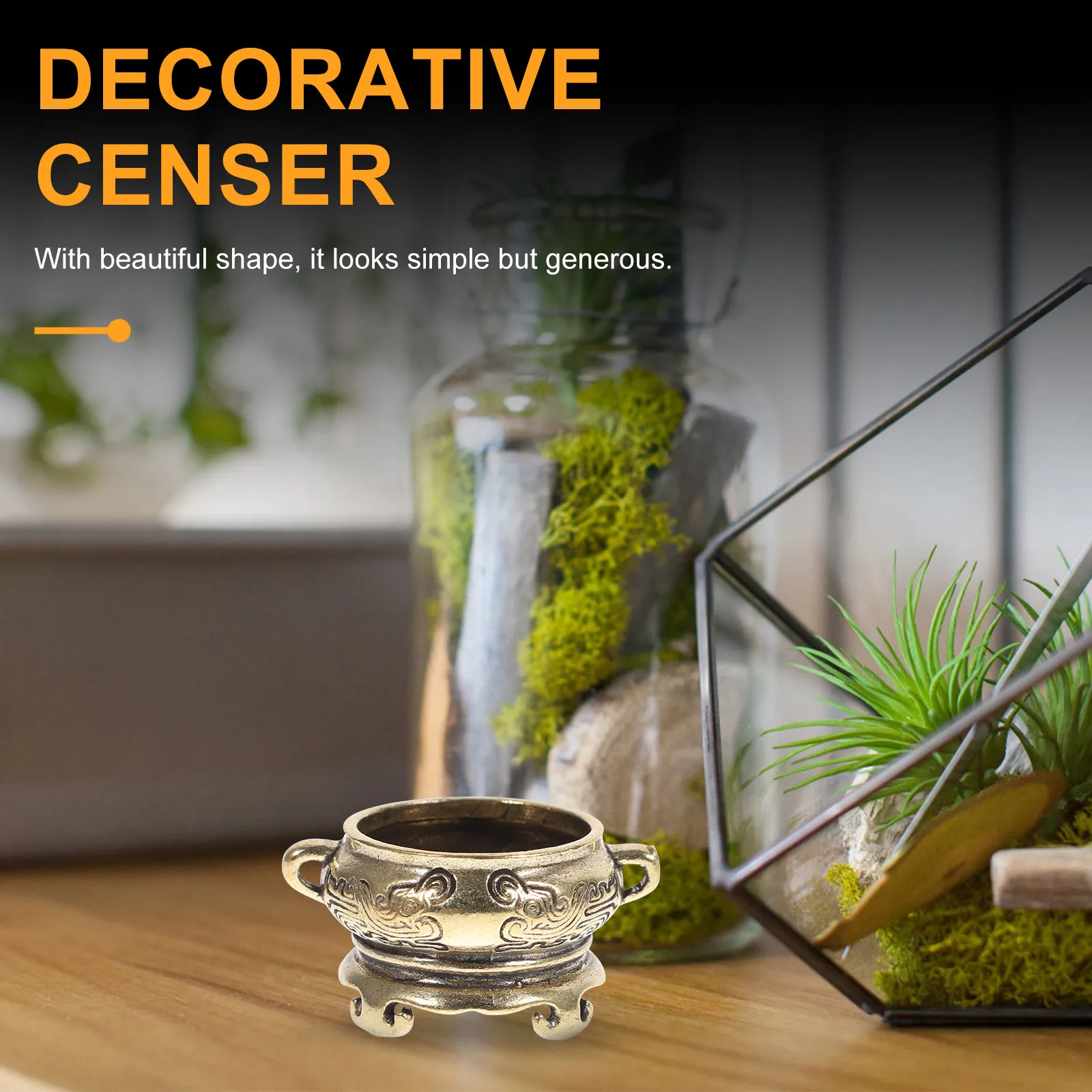 2Pcs Retro Mini Brass Incense Burner Sturdy Corrosion Resistant Desktop Incense Decor Vintage Household Office Burner