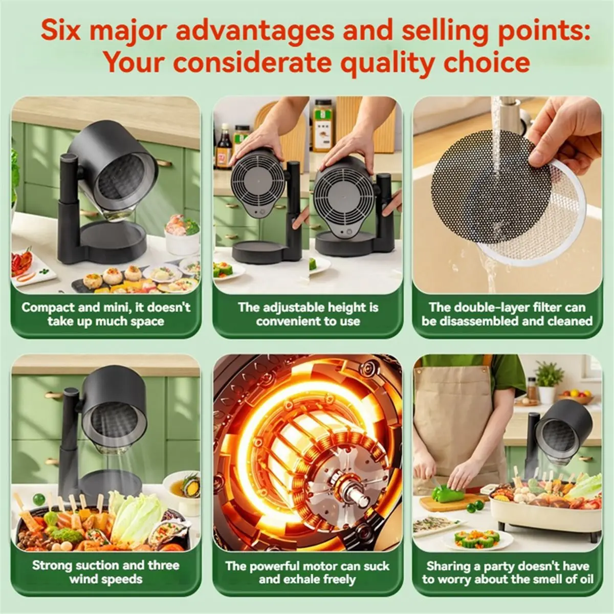 Aliexpress RECOMENDAR】Desktop Range Hood for SmokingIndoors Portable Exhaust Fan Removable Range Hood Cooking Fume Purifier US Plug - Aliexpress Deal