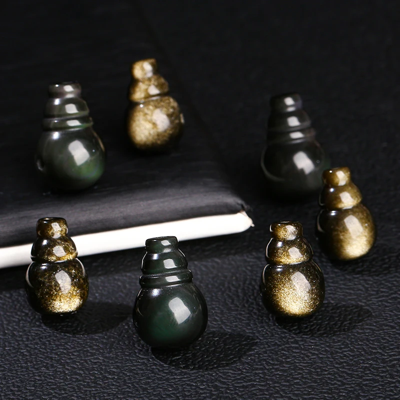 1 Pc Natural Golden Shiny Obsidian Three Hole Beads Polished Three way connector For Jewelry Making Diy Necklace Bracelet