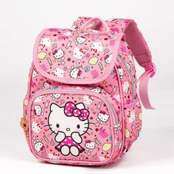 Sanrio Cartoon uroczy torebka Hello Kitty na zamek błyskawiczny z klapką plecak szkolny dla dzieci wodoodporny plecak cynamonowy zmniejszający obciążenie