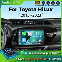 Per Toyota Hilux Pick Up AN120 2015 - 2023 LHD Android 14 Auto Carplay autoradio lettore Video Stereo multimediale GPS WIFI + 4G BT