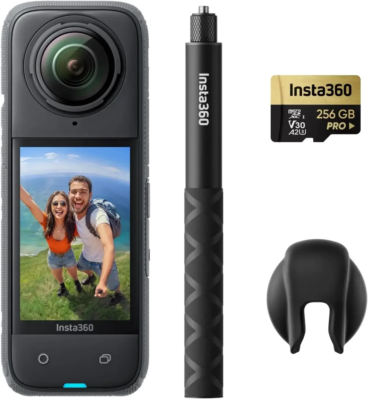 For X4 Get-Set Bundle - 8K Waterproof 360 Action Camera, 4K Wide-Angle Video, Invisible Selfie Stick, Removable Lens Guards