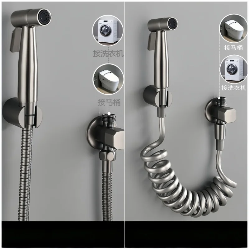 Brushed Gold Handheld Toilet Bidet Faucet Stainless Steel Bidet Shower Hygienic Shower Wall Shower Woman Cleaner Cold Water Only