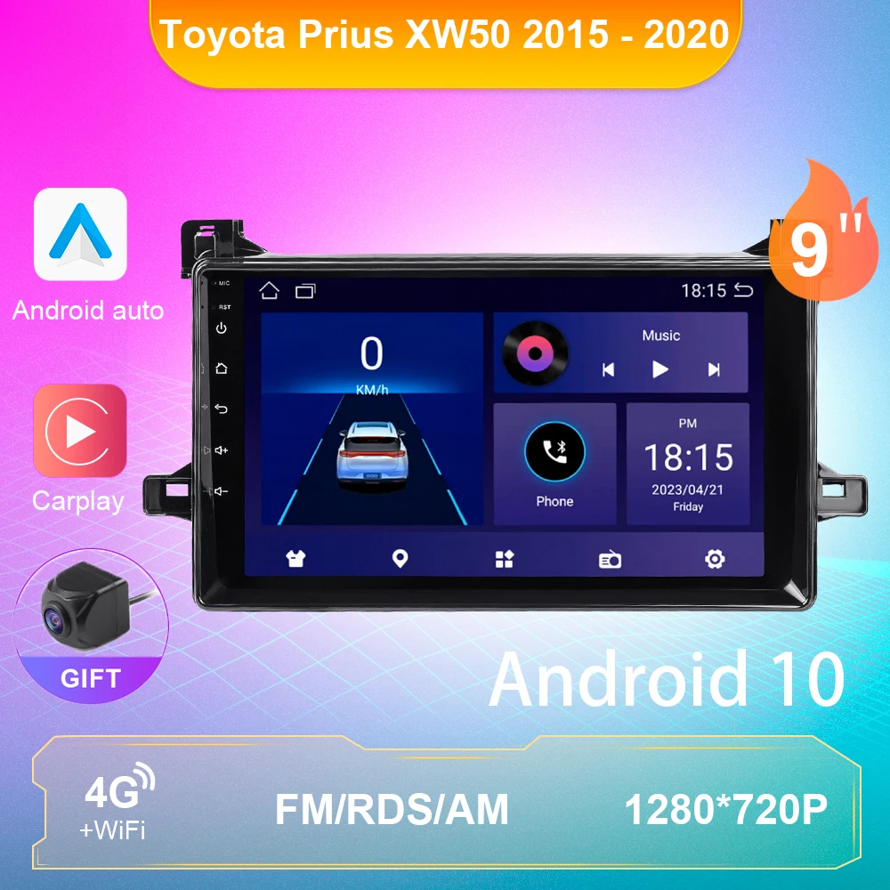 

Car Radio For Toyota Prius XW50 2015 - 2020 Video Player Android10.0 DSP 2 din 4G WIFI GPS Navi Stereo Receiver