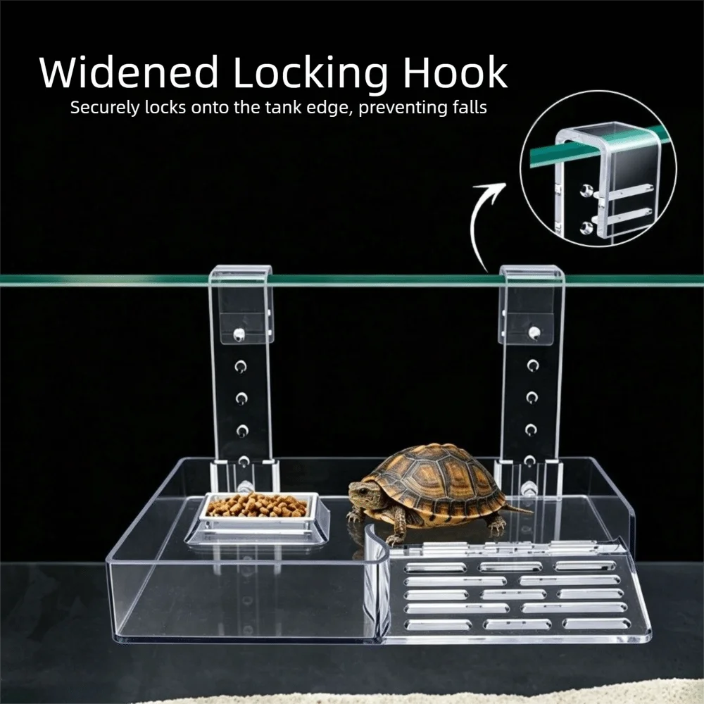 Plastic Turtle Basking Platform Height Adjustable Suction Cup Turtle Climbing Slope Sun Drying Dock Non-Slip Climbing Ladder