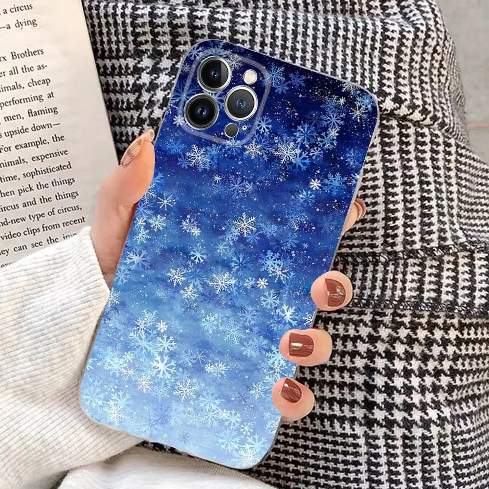 Snowflake snow cold Phone Case for iPhone 15 8 7 6 6S Plus X SE 2020 XR XS 14 11 12 13 Mini Pro Max Mobile Case image 2