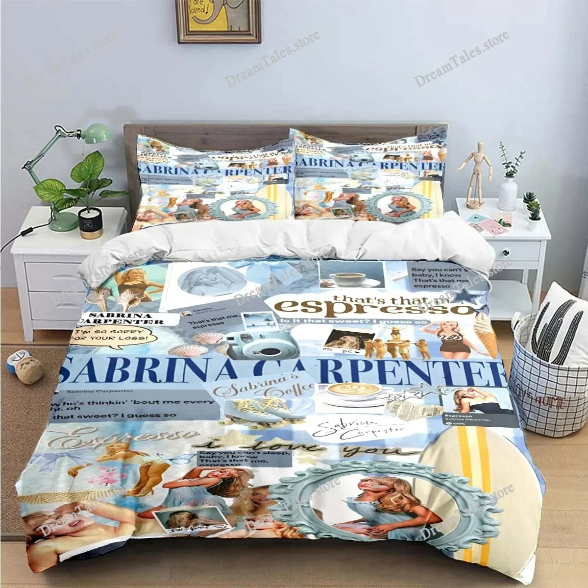Pop Female Singer S-Sabrina Print Bedding Sets Exquisite Bed Supplies Set Duvet Cover Bed Comforter Set Bedding Set Luxury Gift9