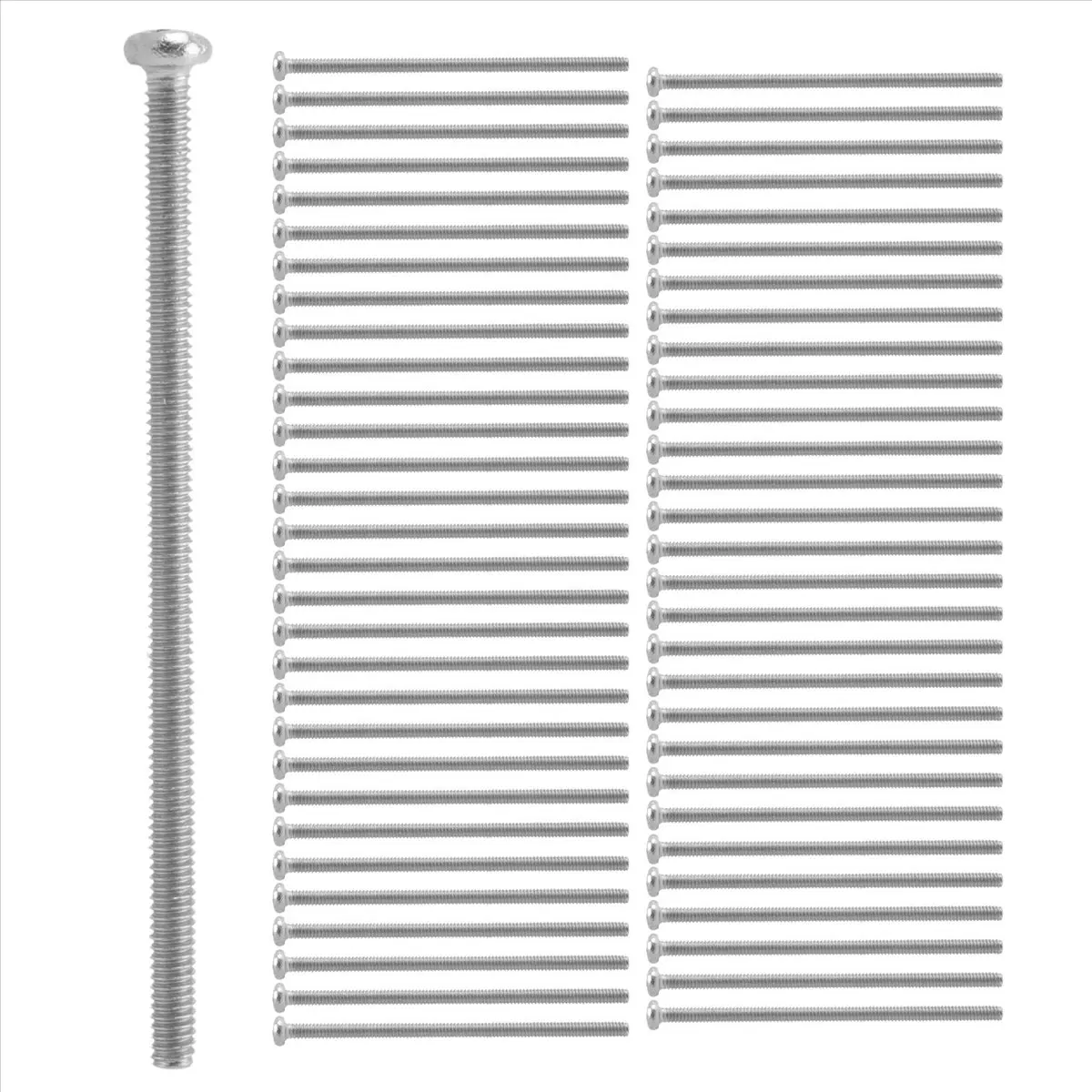 【Limited Offer】60 x Silver Tone M2 * 40mm 304 Stainless Steel Round Head Screws Bolt