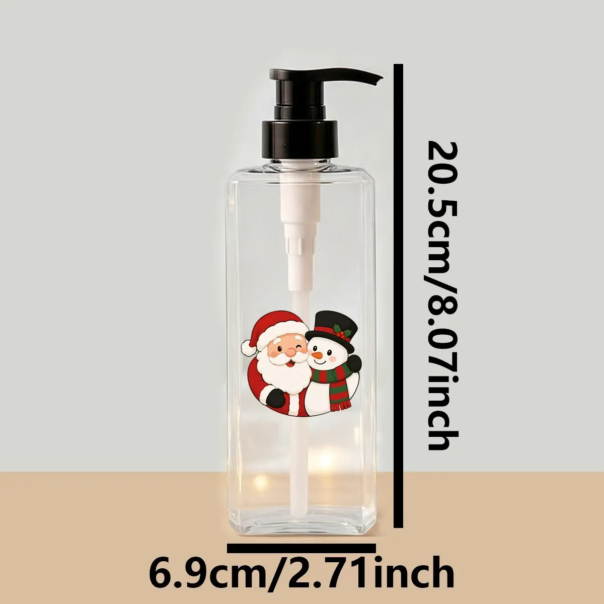 1Pc/2Pcs/3Pcs 13.69 oz (400ml) Snowman and Santa Claus Patterned Shower Dispensing Bottles, Refillable for Shower Gel, Shampoo, and Conditioner, Christmas Themed, Easy-To-Use Bathroom Shower Dispenser - No Electricity Required