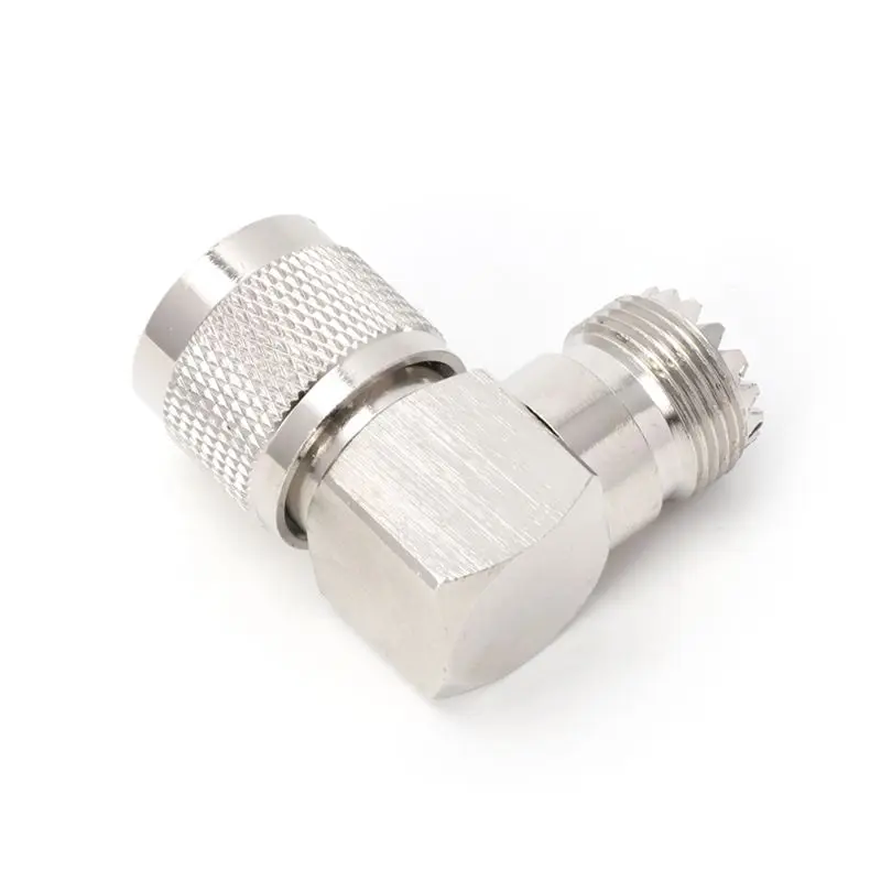 Conector macho 573A UHF PL259 a conector SO239, conector adaptador RF ángulo recto 90 grados
