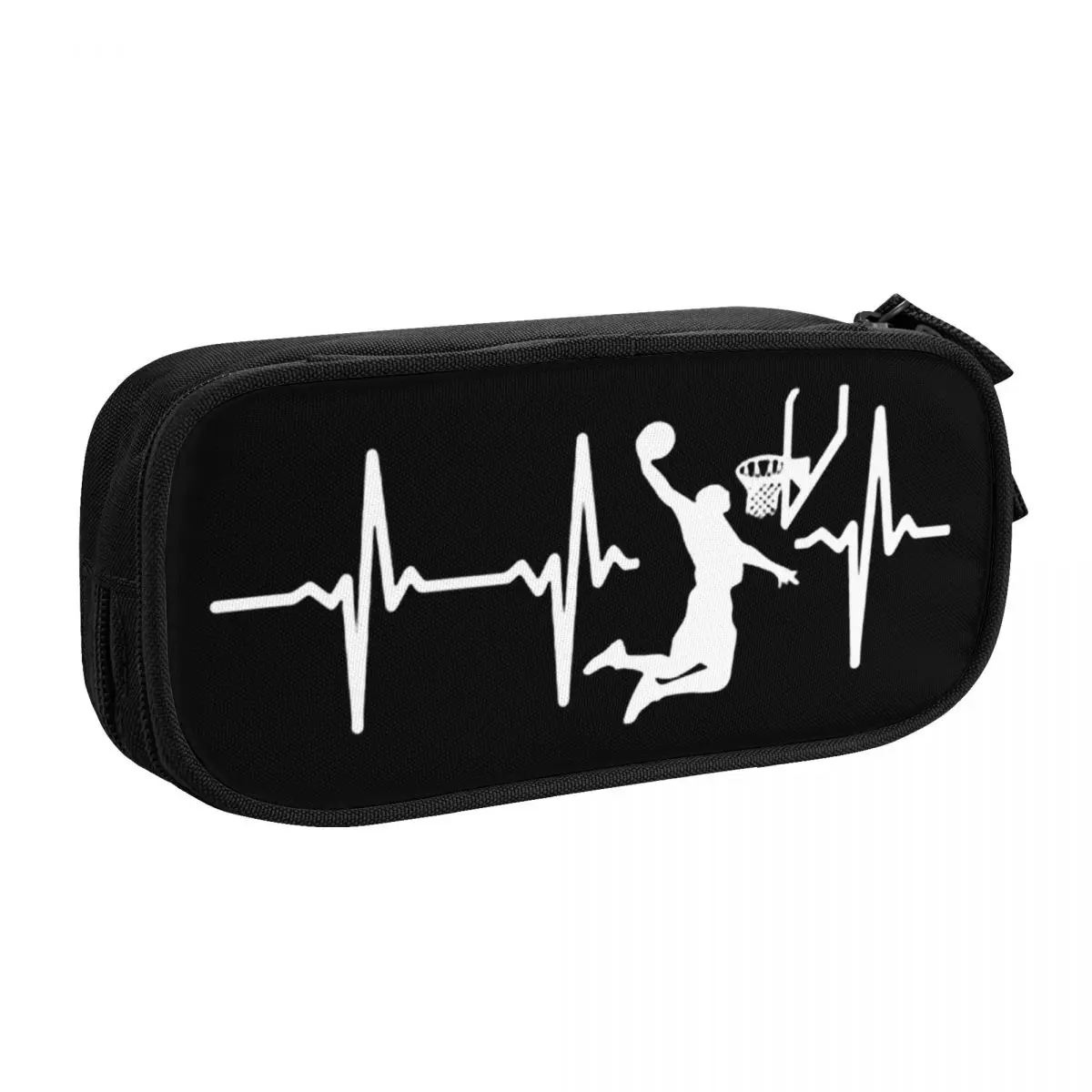Custom Basketball Heartbeat Cute Pencil Cases Girls Boys Large Capacity Basketballer Pencil Pouch School Accessories