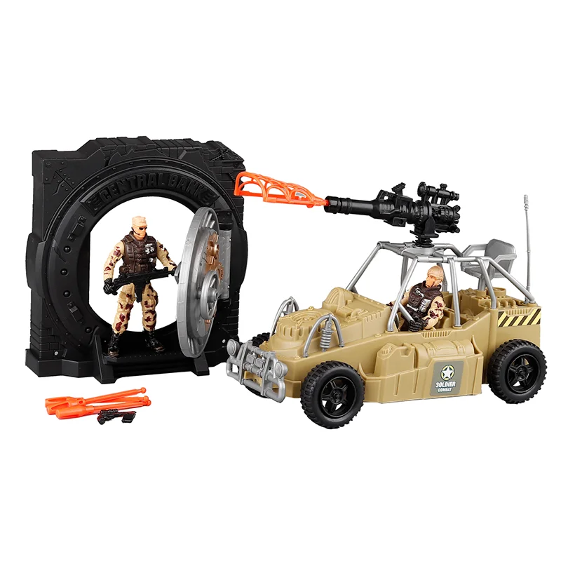 DIY Special Army Forces Toys With Military Bank War Versus Car SWAT Parts Camouflage Soldiers Play For Kids Boy Gifts