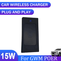 New! 15W Car QI Wireless Charger For GWM POER 2021 2022 2023 Accessories Interior Special Mobile Phone Fast Charging Plate Panel
