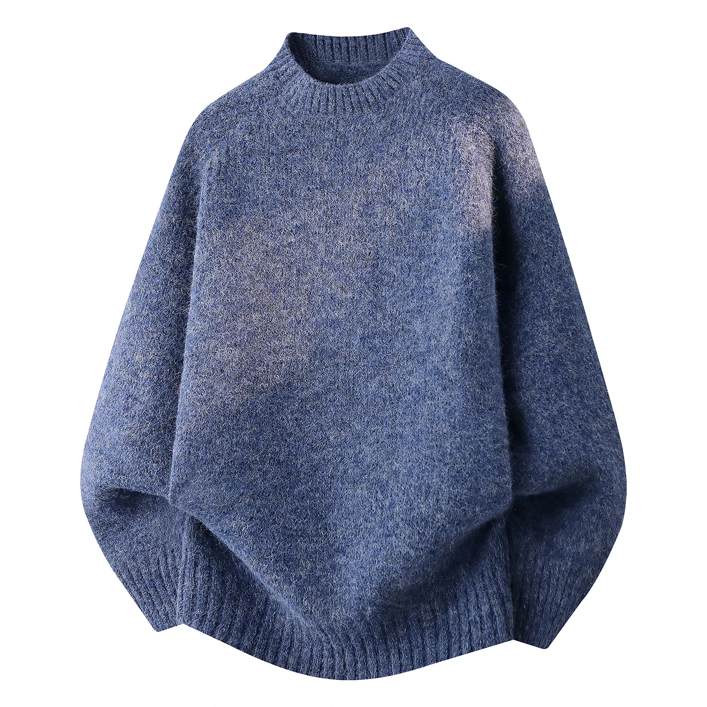 

Утепленный мужской свитер с высоким воротником, свободный, теплый, в стиле ретро, повседневный, высококачественный, вязаный, осенне-зимний, средней длины