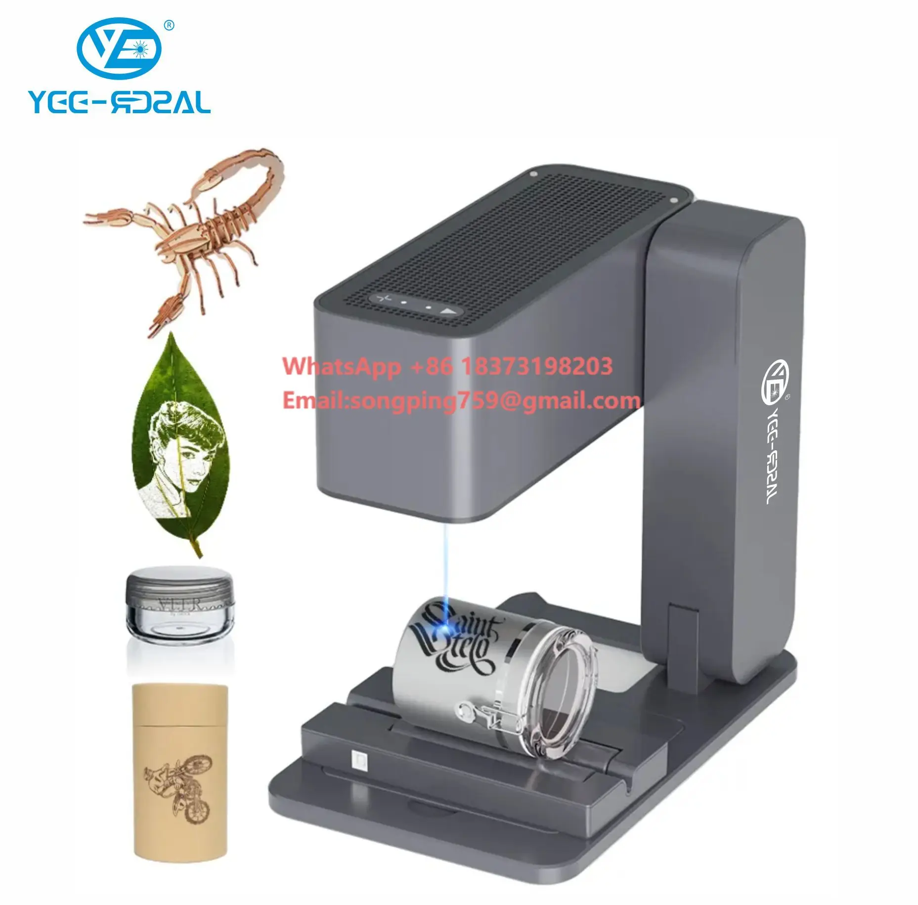 Original Factory Las er Engraver Portable La ser Marking Machine for Mobile APP  Engrave Leaves Wood Plastic Painted Metal