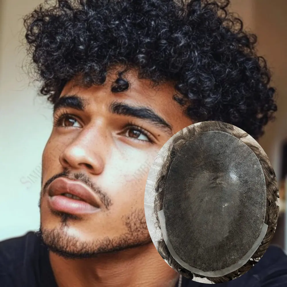 

8 мм афро вьющиеся необнаружимые прочные полная кожа искусственная кожа мужской 1B20 1B50 серый коричневый мужской парик 100% человеческие волосы капиллярный протез