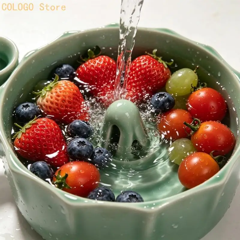 Household Washing Bowl for Fruit and Vegetable Sorting, Produce Handling and Cooking Tasks, 19 x 17 x 12 Size D0LD