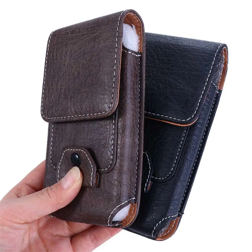 Outdoor Camping Cards Holder Wallet Pouch Holster Cover Flip Pockets Bum Bag Belt Clip Holster Leather Phone Case Waist Bag