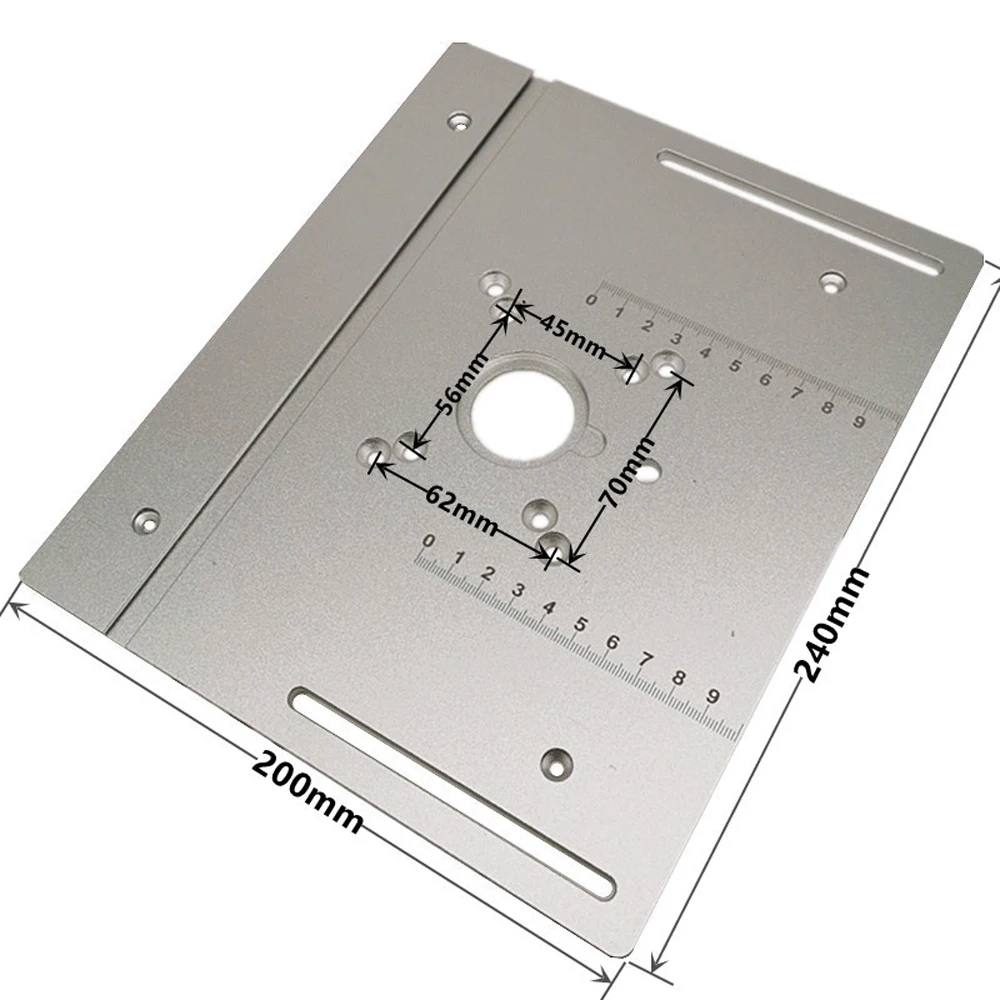 Router Table Insert Plate Aluminum Alloy Wood Milling Flip Board Trimming Machine Engraving Auxiliary Tool with Miter Gaug