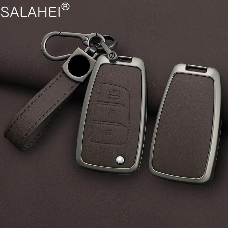 Zinc Alloy Car Key Case Cover Shell For Hyundai Tucson Kona Azera Solaris Elantra I30 I20 I40 Ix45 Genesis Santa Fe Sonata Equus