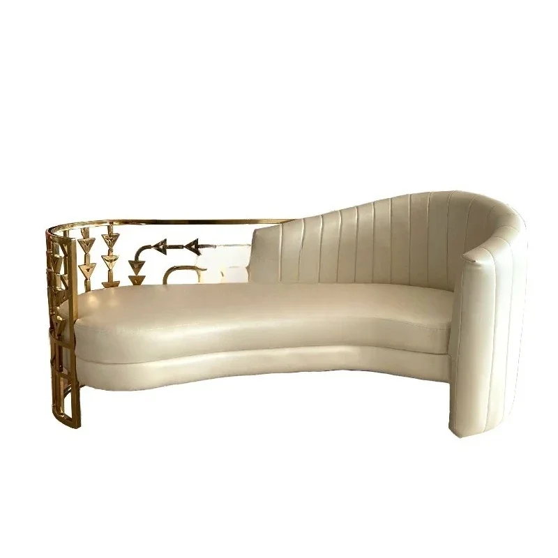 03.Stainless steel double sofa wedding scene sofa chair