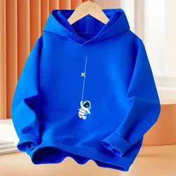 2024 Boys Girls Autumn Hoodies Cartoon Funny Astronaut Tops Children's Long Sleeve Hoody Sweatshirt Space Kids Clothes