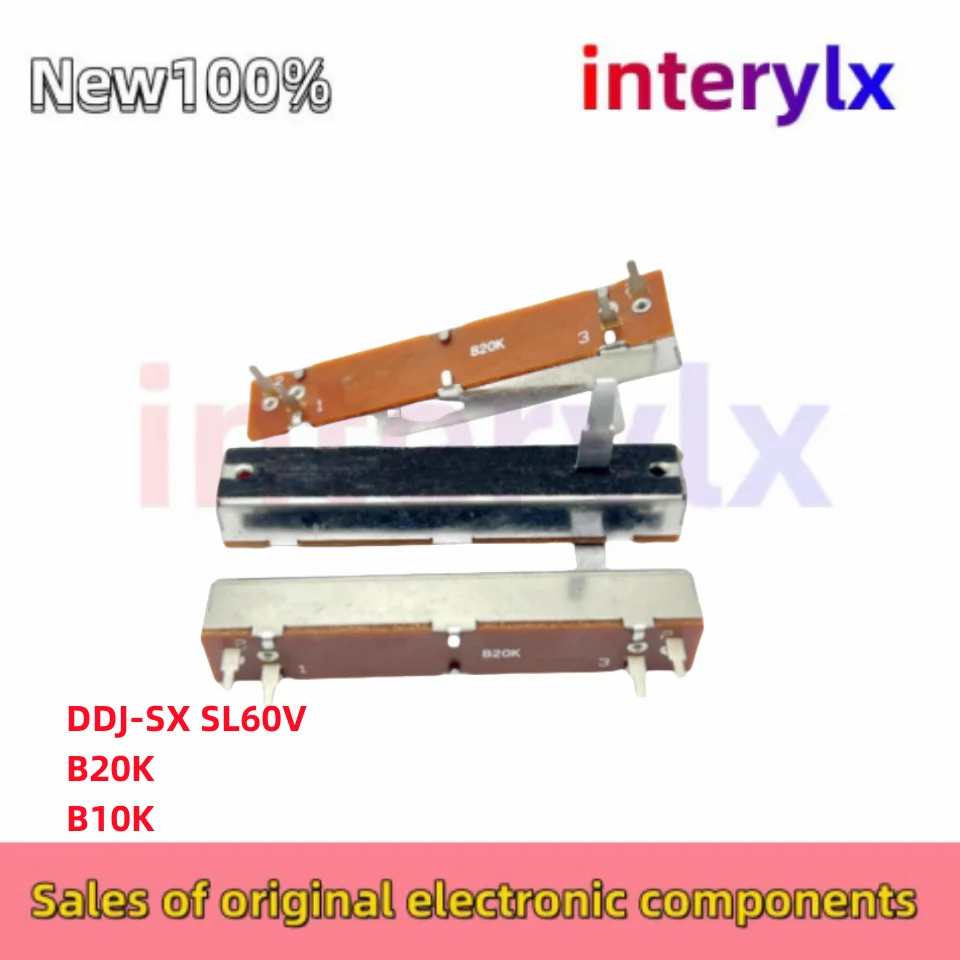 2Pcs/Lot DDJ-SX SL60V B20K B10K B100K B203 B103 mixing console pusher 73mm direct sliding potentiometer 4-pin shaft length 20