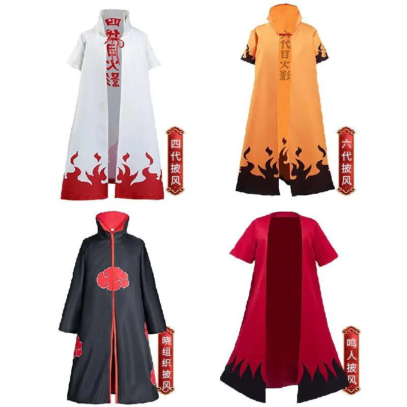 Anime Hokage Uzumaki Ninja Cosplay Costume Akatsuki Uchiha Tobi Obito Halloween Party Suit Cool Coat