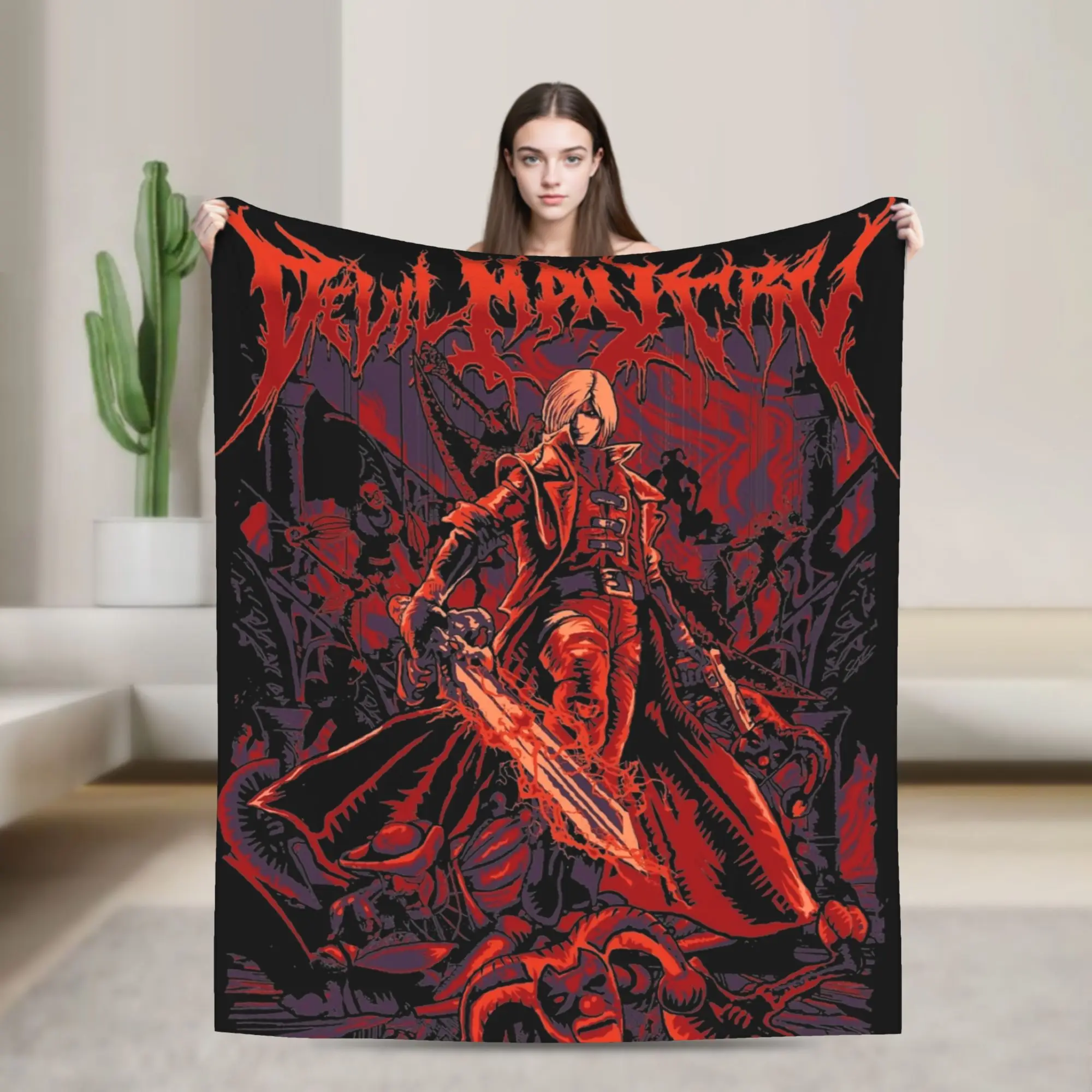 Devils May-Cry 3 Throw Blanket for Couch  Fuzzy Soft Plush Blanket 50x60 Inch Multiple Sizes Bedspreads for All Seasons
