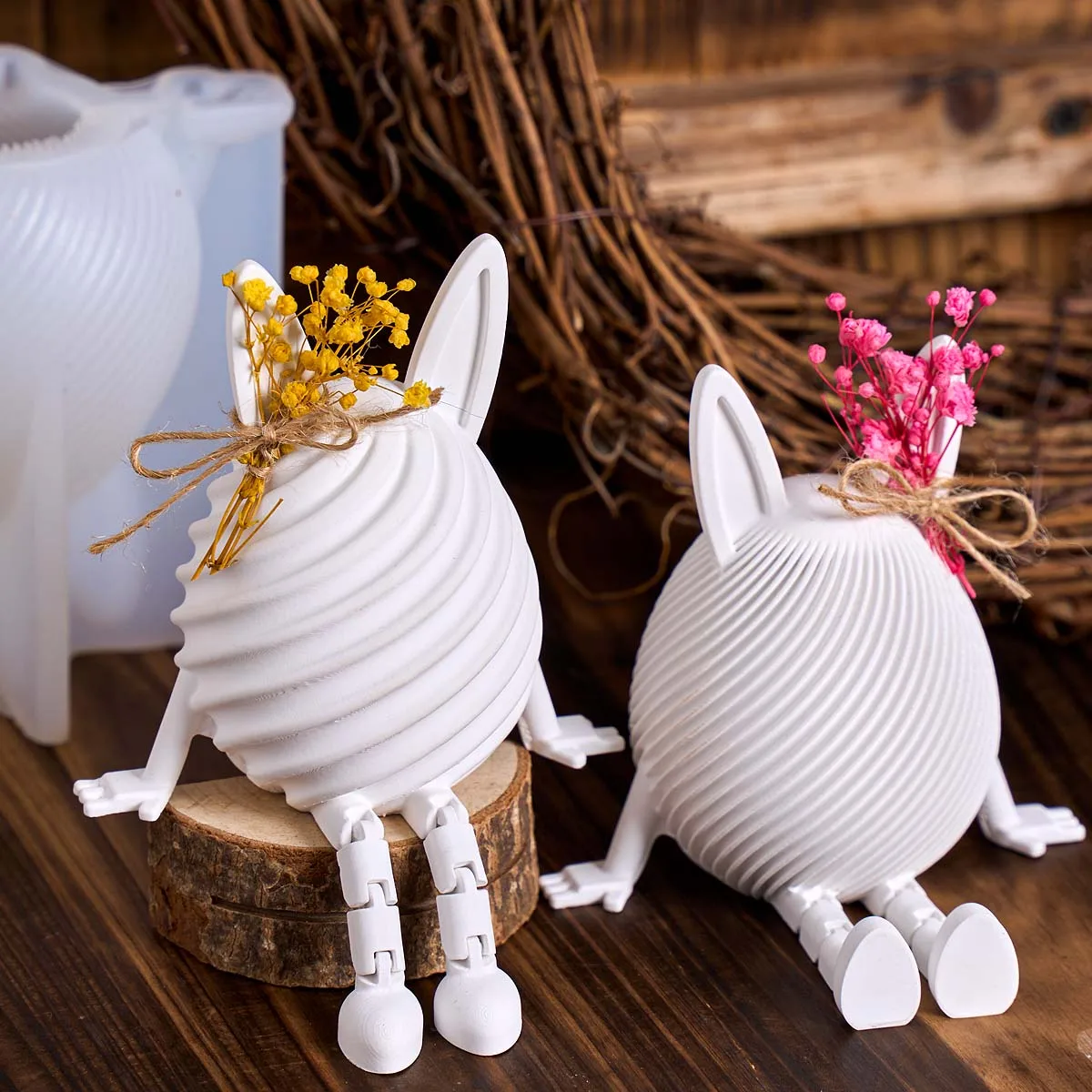 3D Cute Striped Rab…