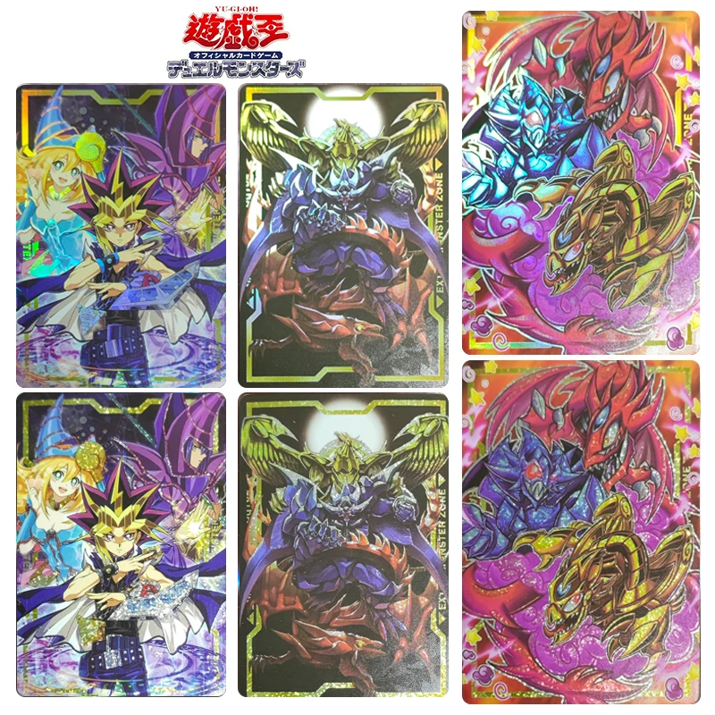 

6PCS/SET DIY Yugi Muto Black Magician Girl Anime characters Collection flash card Yu-Gi-Oh! Game card Cartoon toy Christmas gift