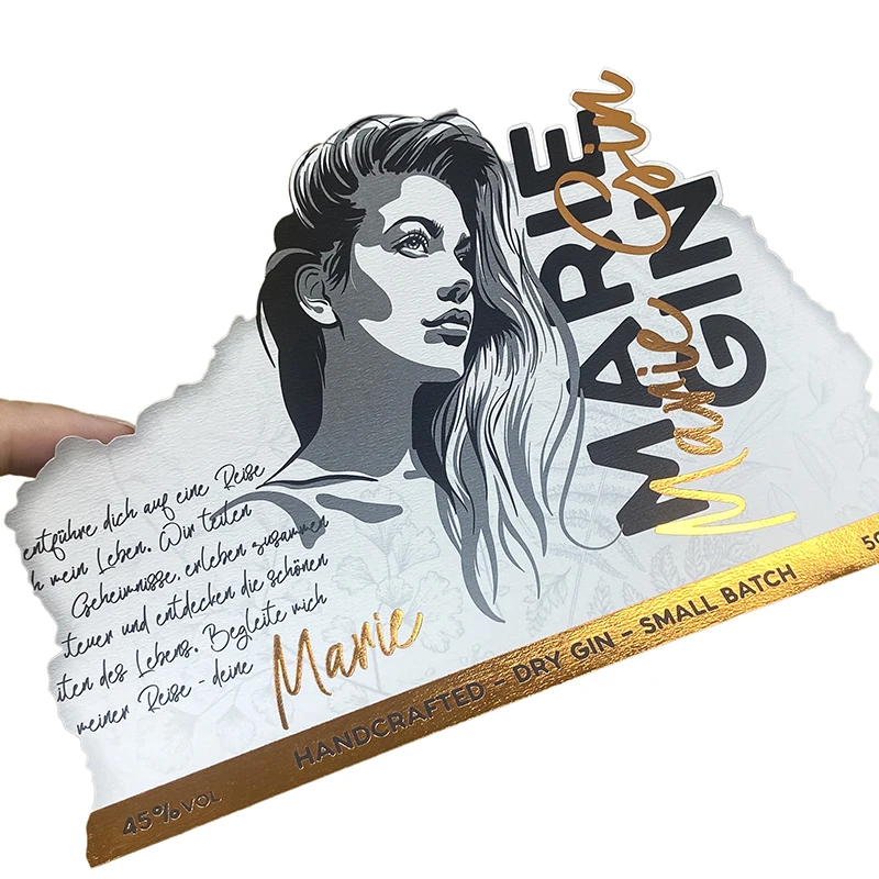 custom.Hot Stamping Foil Label Embossed/Debossed Sticker Custom Wine Label Wine Bottle