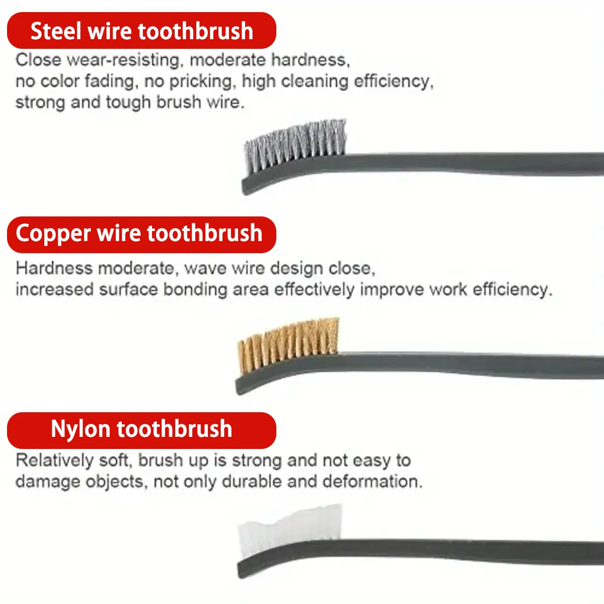 PINMOAP Detail Brush Double Head Wire Brush Nylon Pick Gap Cleaning Universal Hunting Rifle Cleaning And Maintenance Tool